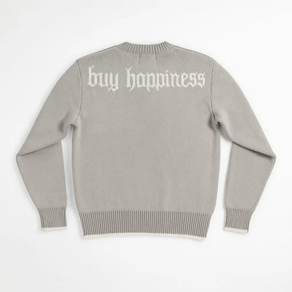 Grey Long Sleeve Sweater Dollar Knitted