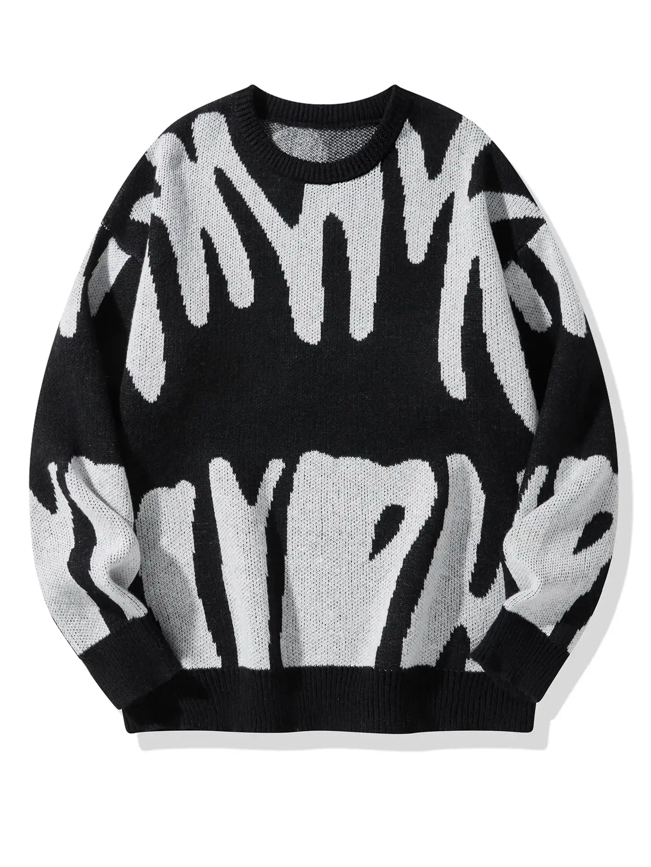Black &amp; White Drip Knit 