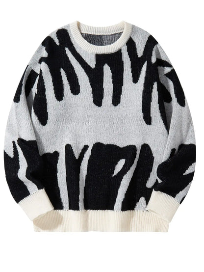 Black &amp; White Drip Knit 